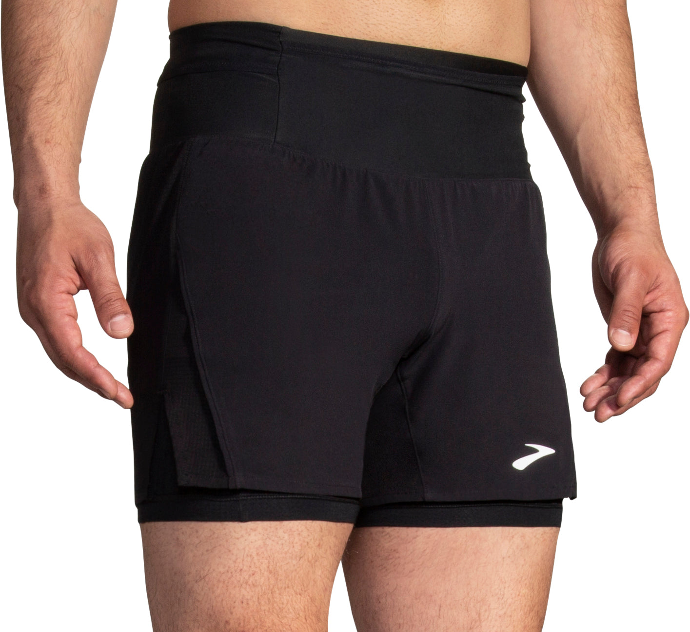 Brooks Inch High Point In Mens Running Shorts Black