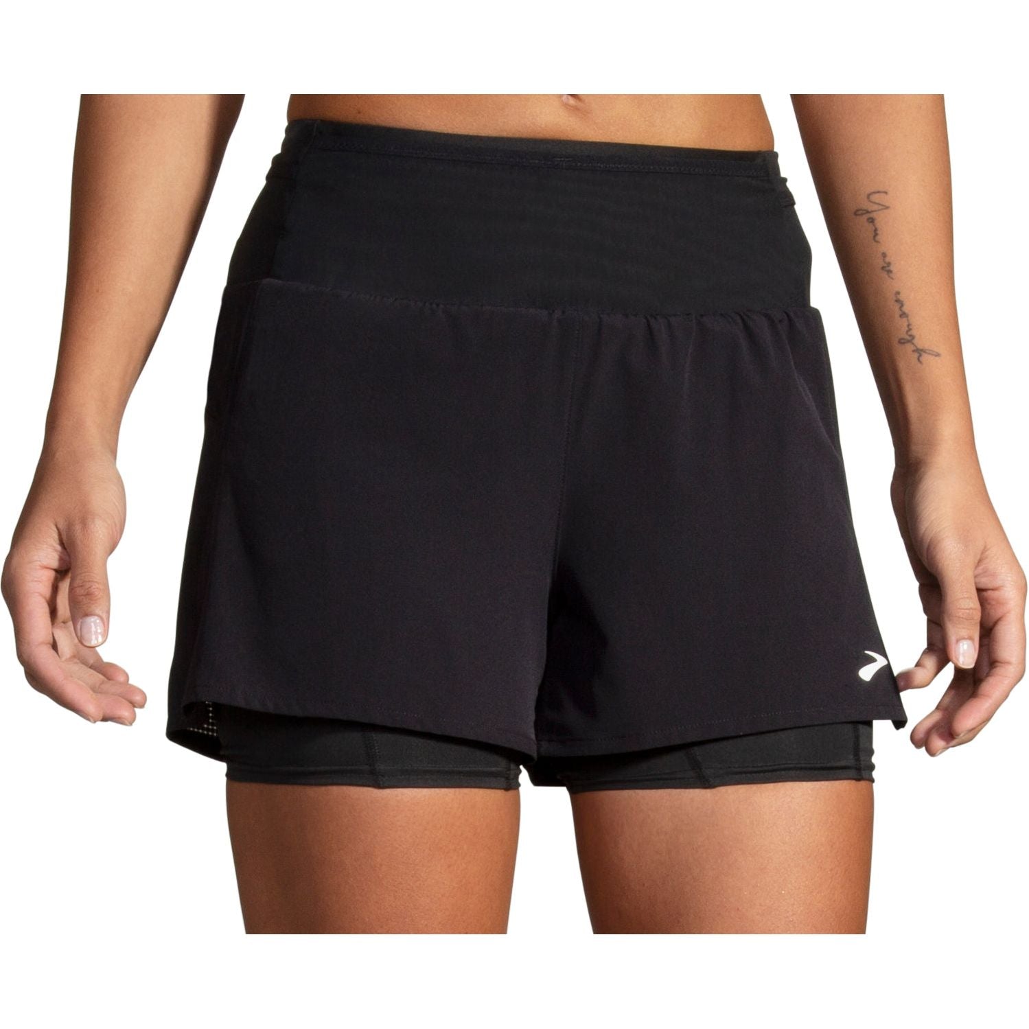 Brooks Inch High Point In Womens Running Shorts Black