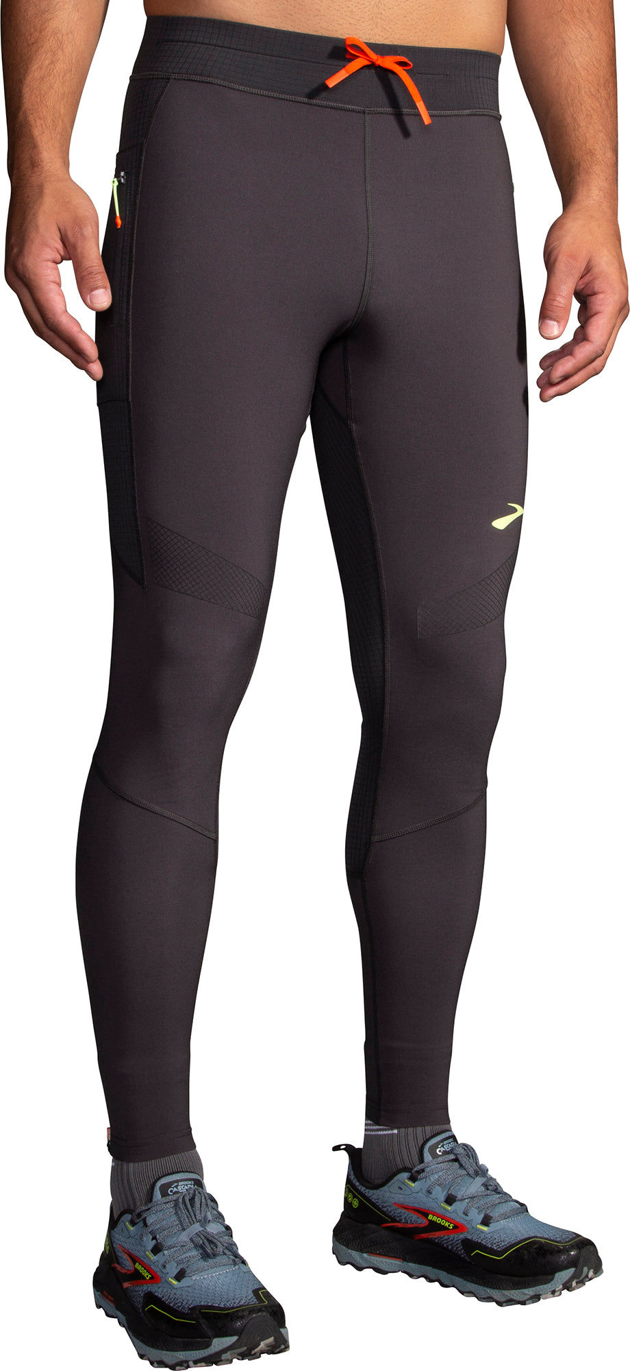 Brooks High Point Mens Long Running Tights Grey – Start Fitness