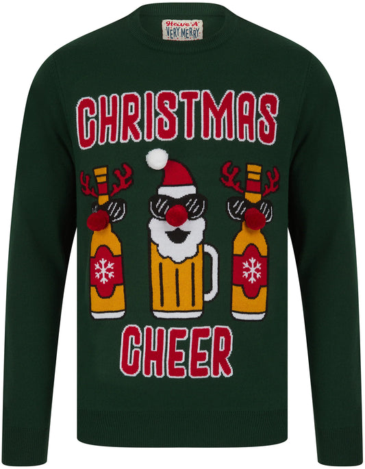 Christmas Cheer Mens Christmas Jumper - Green