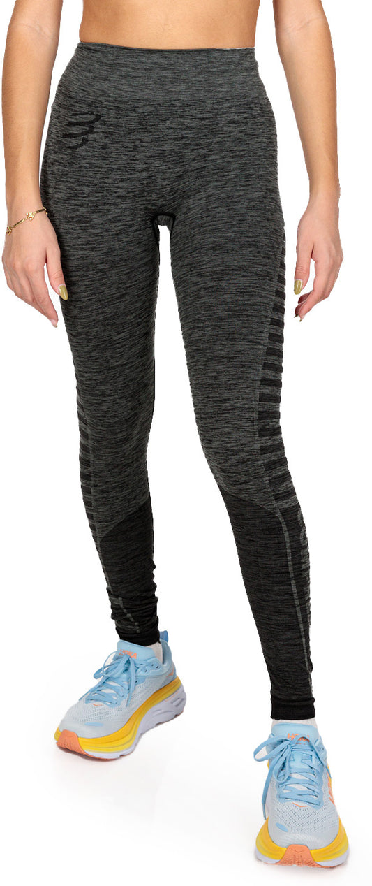 Compressport Winter Womens Long Running Tights - Black