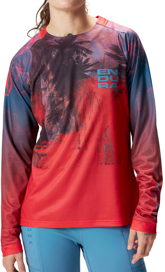 Endura Tropical Long Sleeve Womens Cycling Jersey - Red