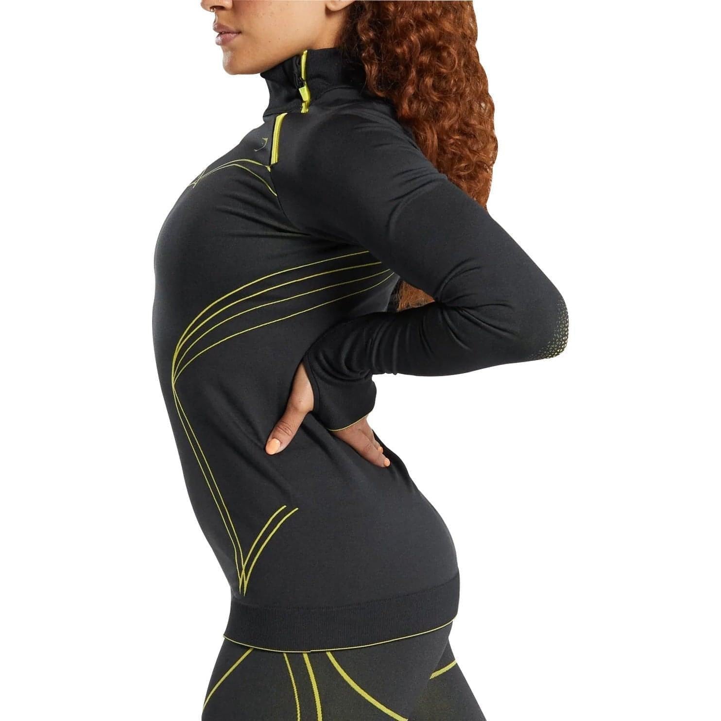 Gymshark Apex Seamless Half Zip Long Sleeve  Bbd7 Aq2 Side - Side View