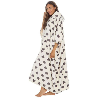 Huggable Hoodie Fleece Oversized Womens Blanket Hoody - White
