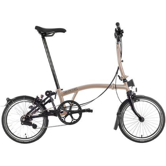Brompton C Line M 6-Speed Black Edition Folding Bike - Dune Sand