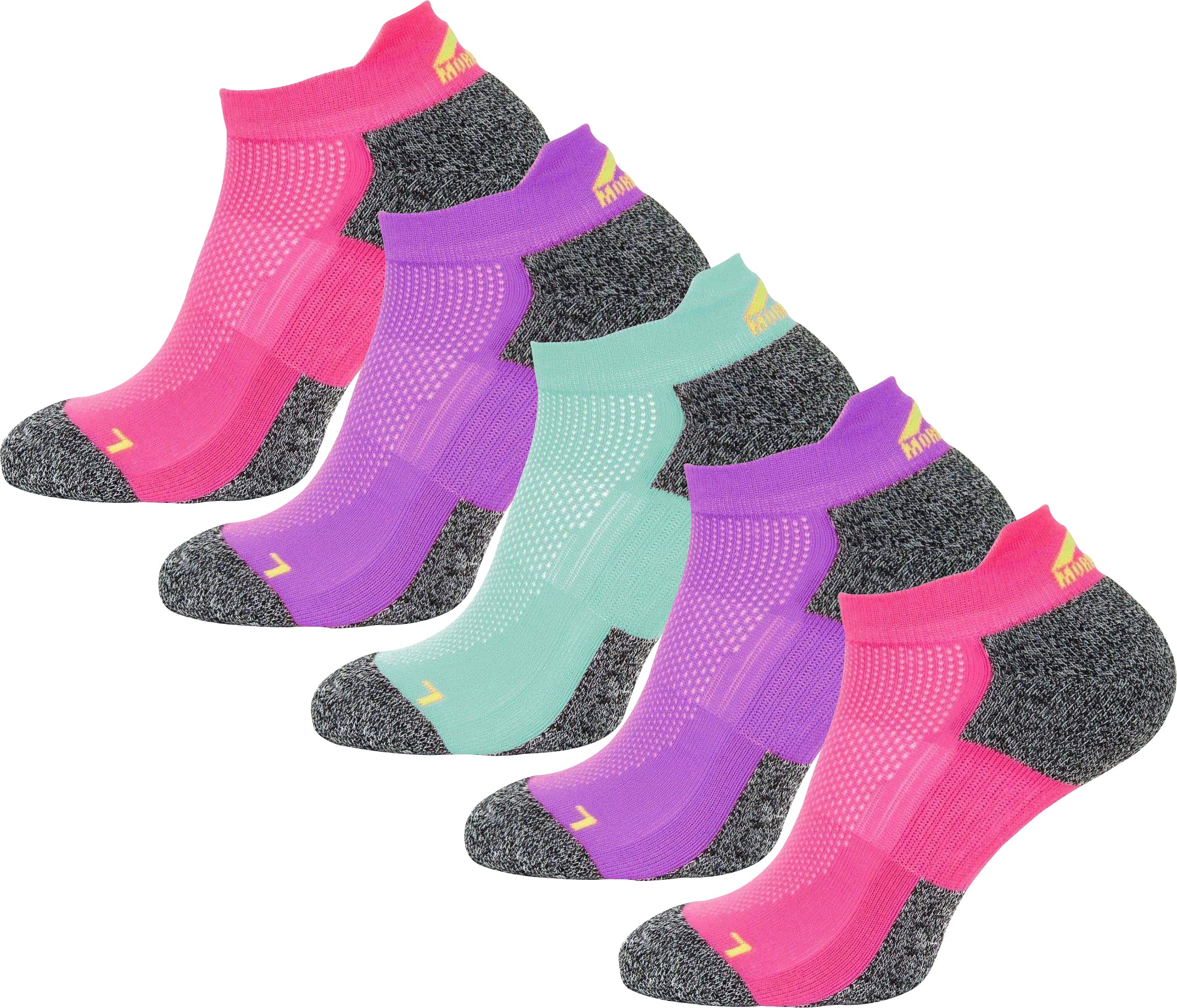More Mile Challenger (5 Pack) Womens Running Socks Multi Start Fitness