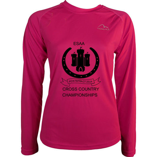 More Mile Vision ESAA Pontefract 2024 Championships Big Logo Womens Running Top - Pink