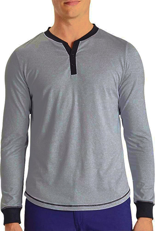 Ohmme Dawn Long Sleeve Mens Yoga Top - Grey
