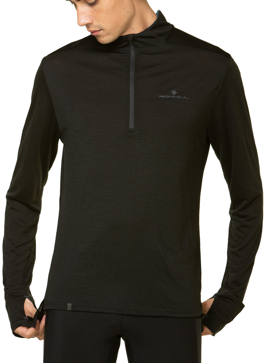 long sleeve zip running top