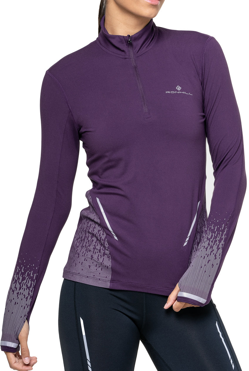 women's half zip running top