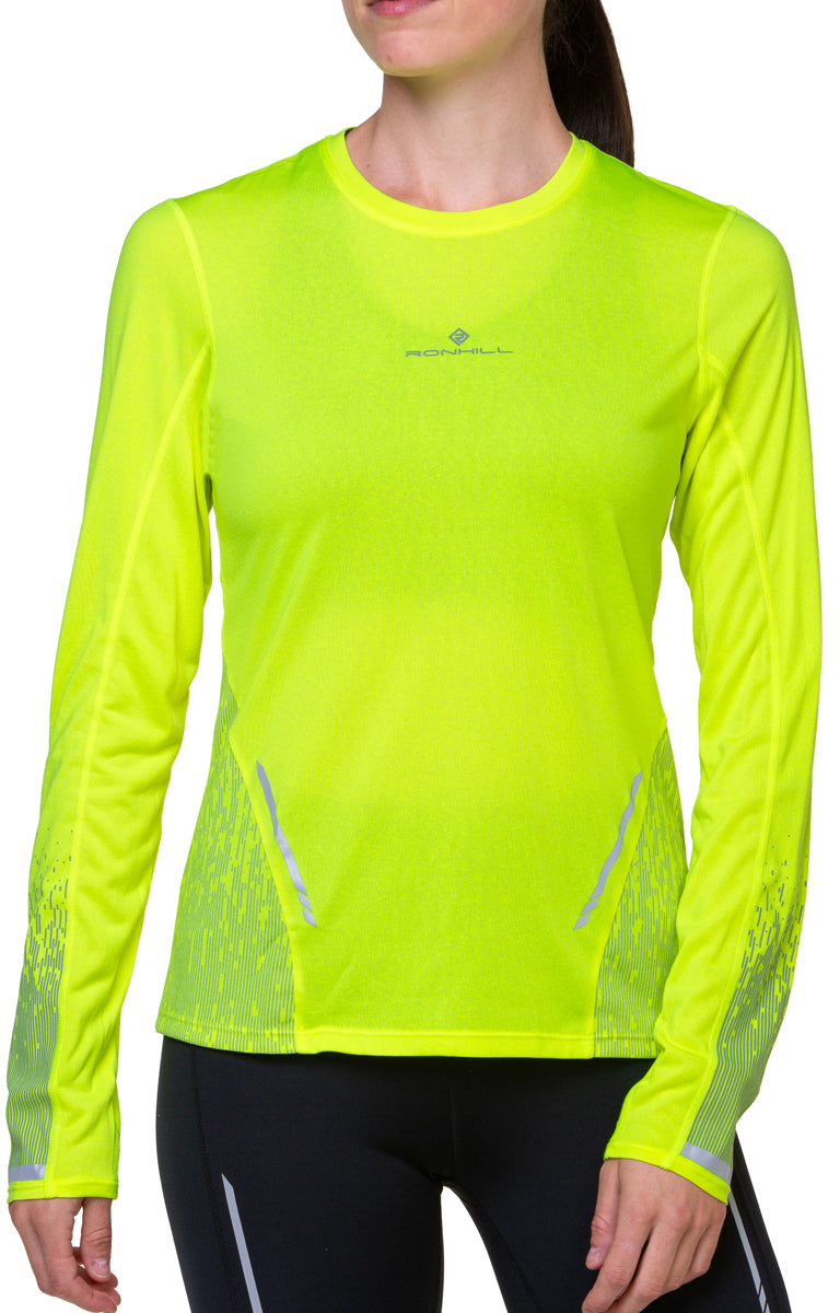 Ronhill Tech Reflect Long Sleeve Womens Running Top Yellow
