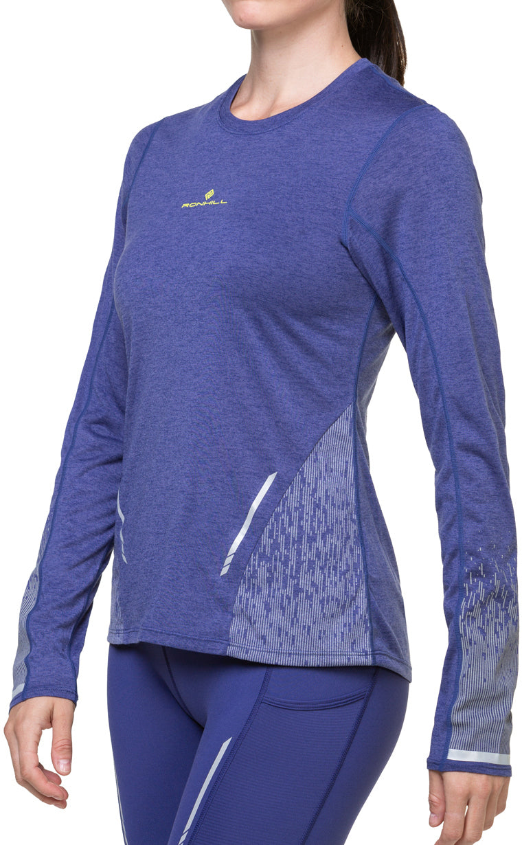 Ronhill Tech Reflect Long Sleeve Womens Running Top Blue – Start
