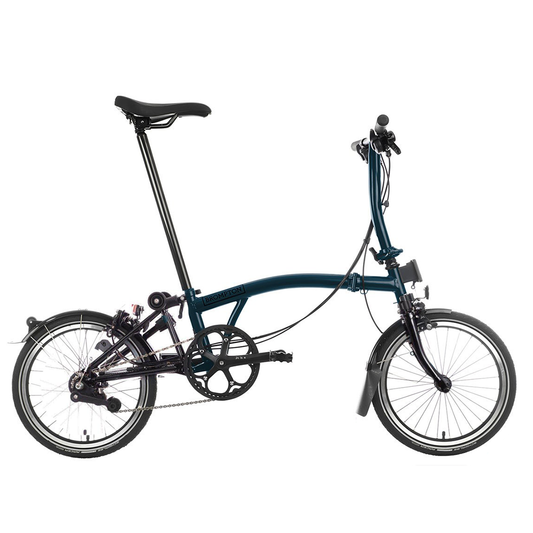 Brompton C Line S 6-Speed Black Edition Folding Bike - Ocean Blue