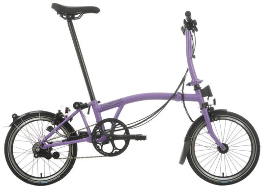 Brompton C Line S 6-Speed Black Edition Folding Bike - Pop Lilac