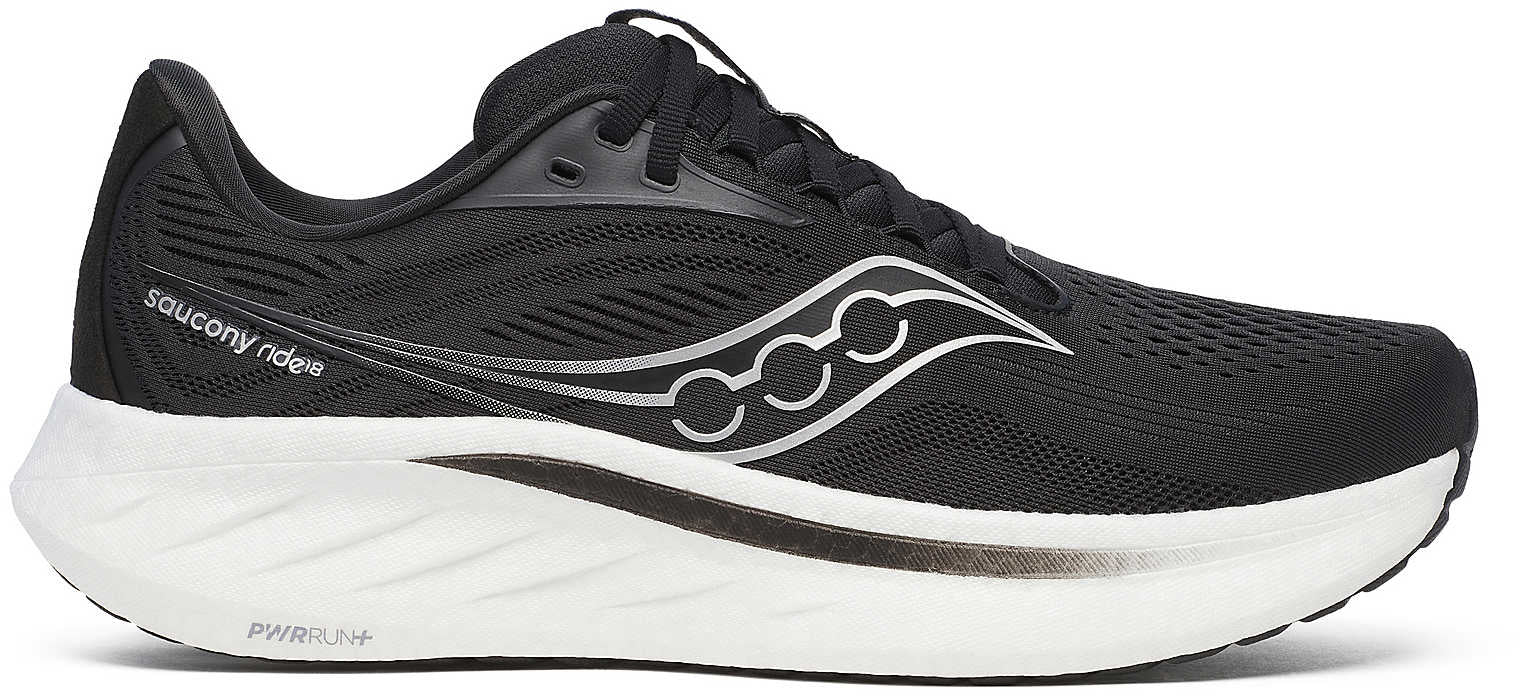 Saucony Ride 18 WIDE FIT Mens Running Shoes Black – Start Fitness