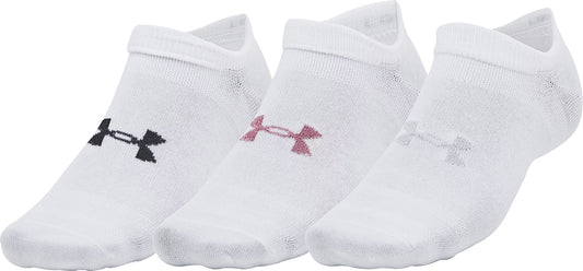 Under Armour Essentials (3 Pack) No Show Socks - White