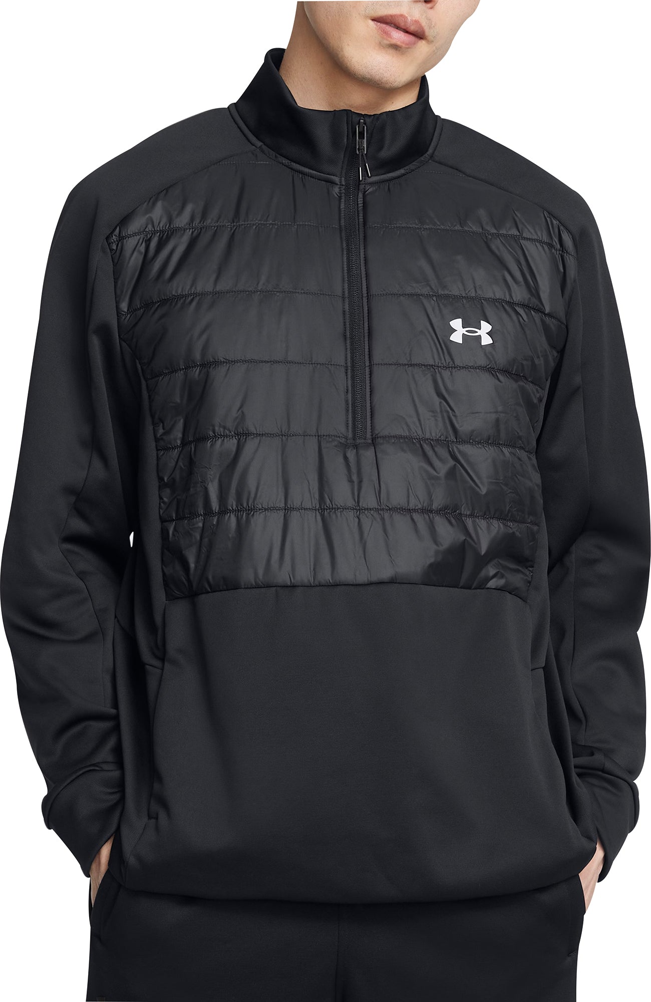 Under Armour Fleece Half Zip Mens Running Jacket Black – Start