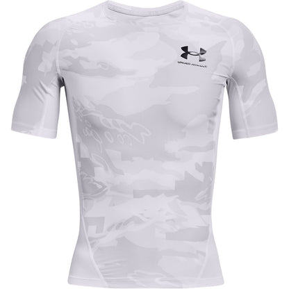 Under Armour Iso-Chill Printed Compression Short Sleeve Mens Running Top - White