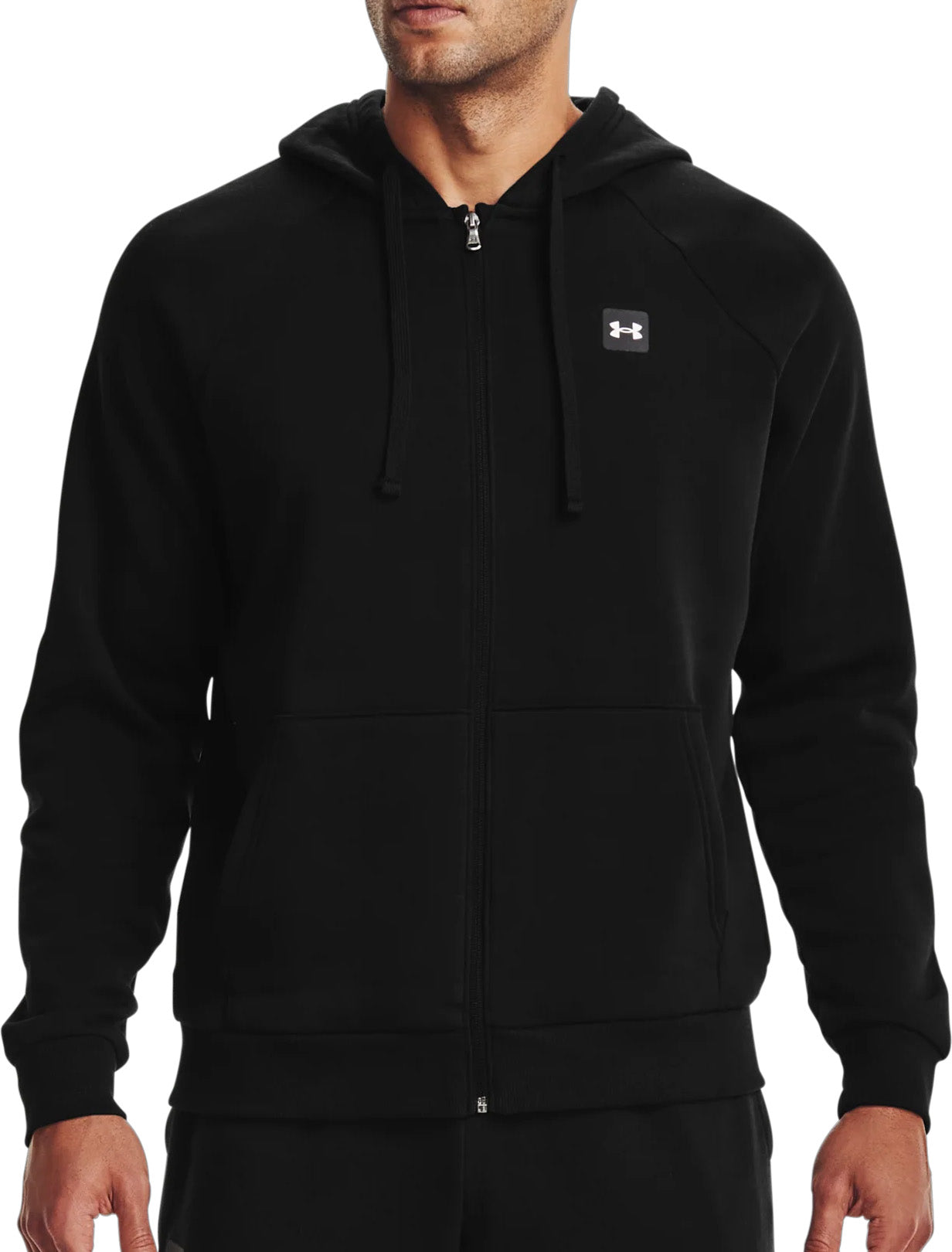 Under Armour Rival Rival Fleece Full Zip Mens Training Hoody Black Start Fitness