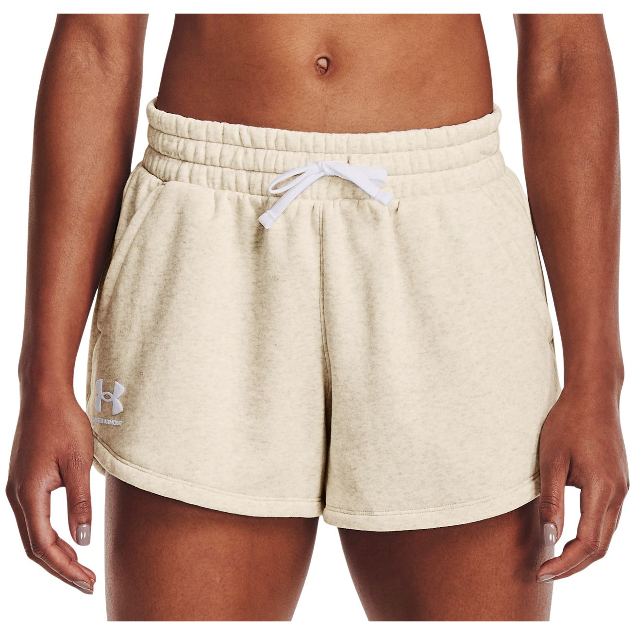Under Armour Rival Fleece Womens Training Shorts Beige – Start