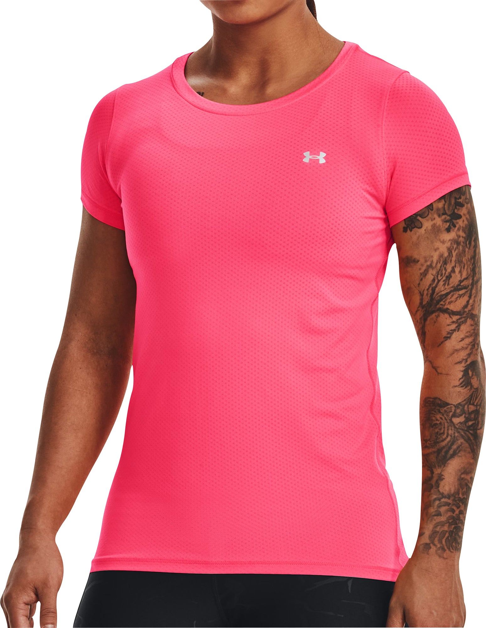 Under Armour Tech Mesh Short Sleeve Womens Running Top Pink