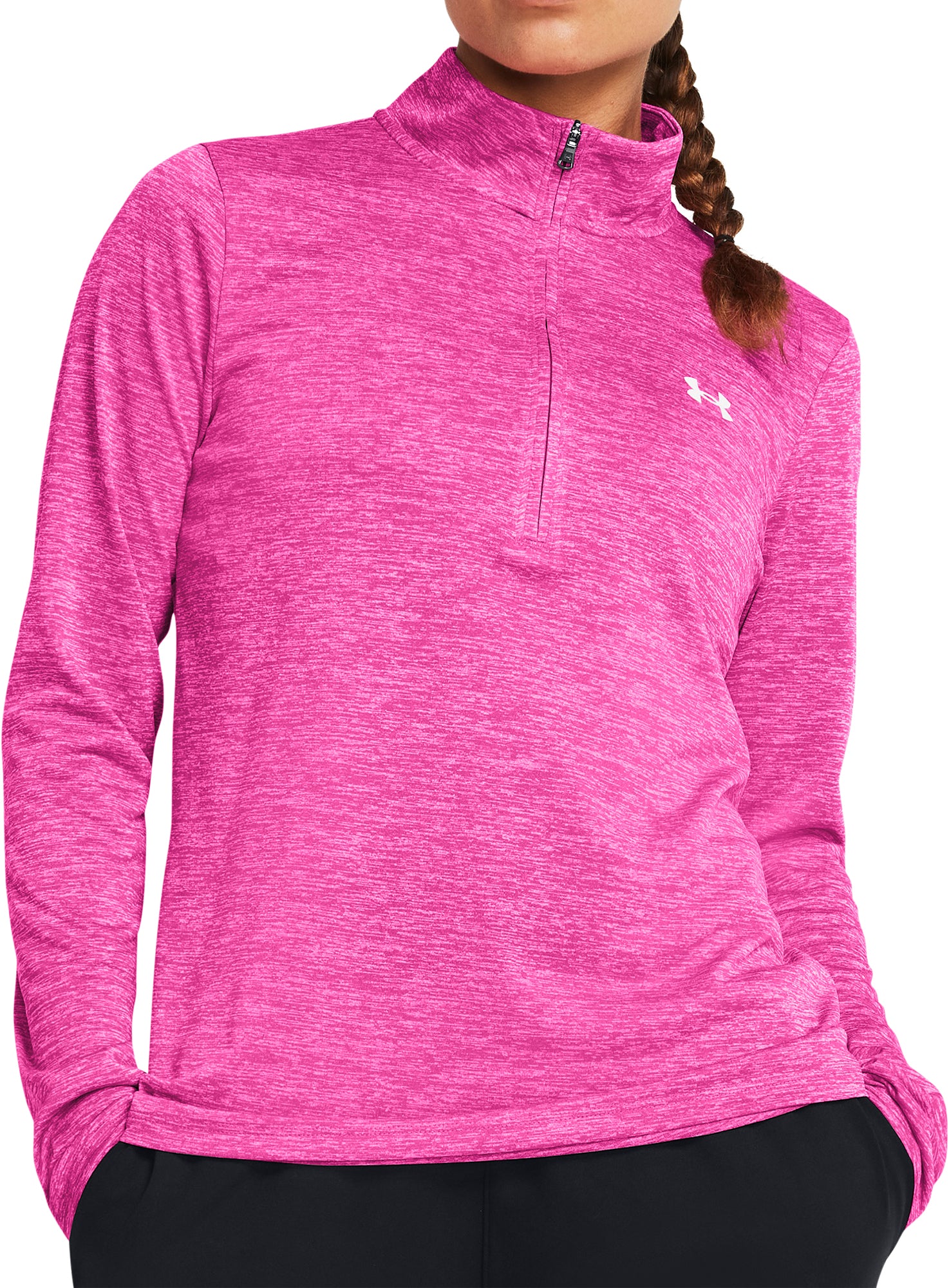 Pink Under Armour Womens Zip Top Under Armour Armour Tech Half Zip