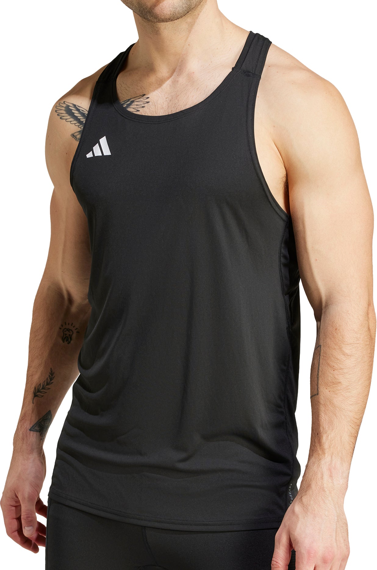 Adidas black vest top deals