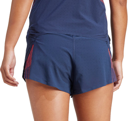 adidas Adizero Team GB Womens Split Running Shorts - Blue