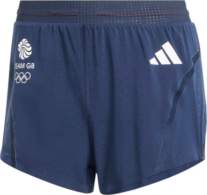 adidas Adizero Team GB Womens Split Running Shorts - Blue