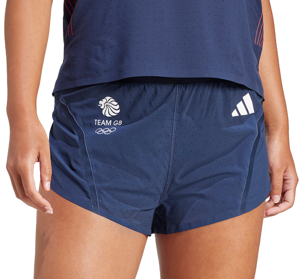 adidas Adizero Team GB Womens Split Running Shorts Blue – Start
