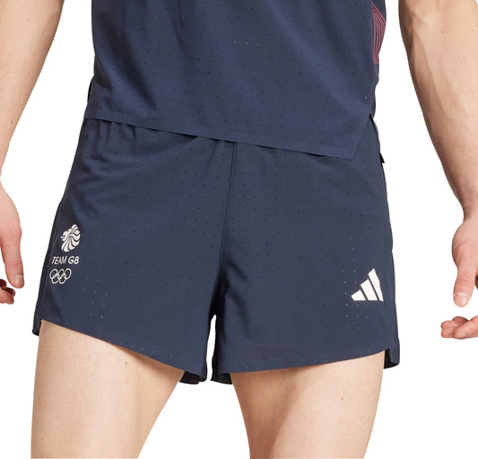 adidas Adizero Team GB Mens Split Running Shorts - Blue