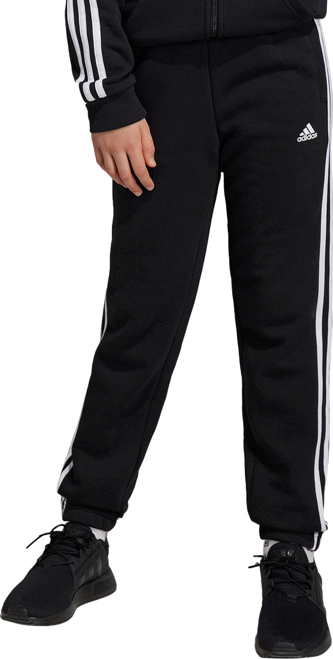 adidas Essentials Stripes Junior Fleece Joggers Black – Start