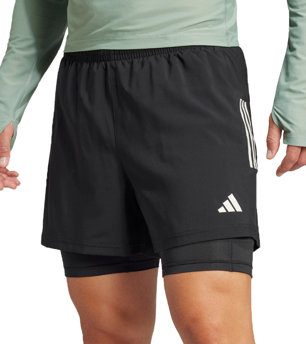 adidas Own The Run ClimaCool 2 In 1 Mens Running Shorts Black Start Fitness