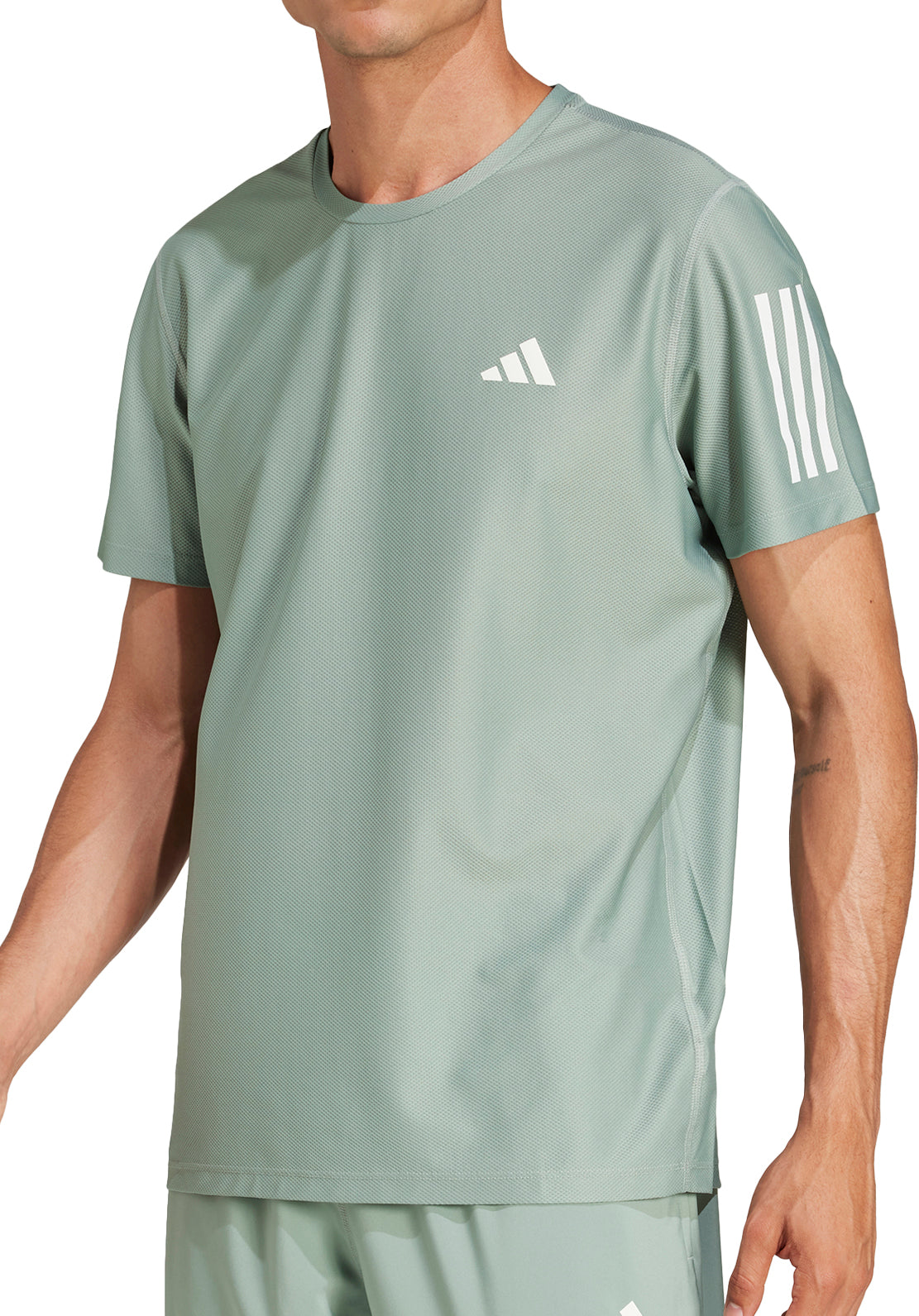 adidas Own The Run Short Sleeve Mens Running Top Green – Start
