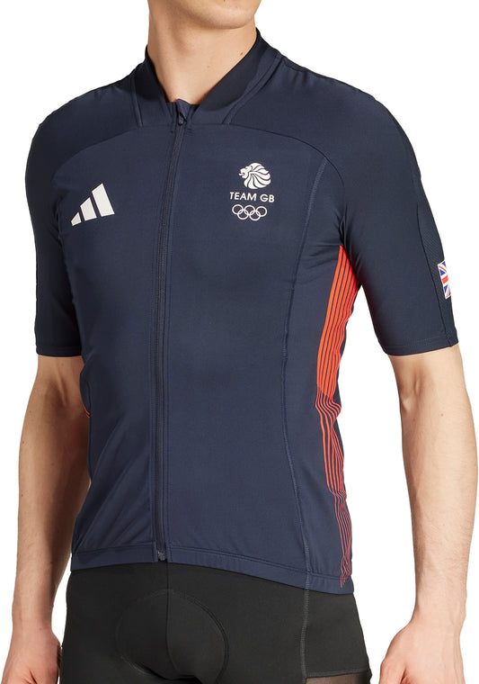 adidas Team GB Short Sleeve Mens Cycling Jersey - Blue