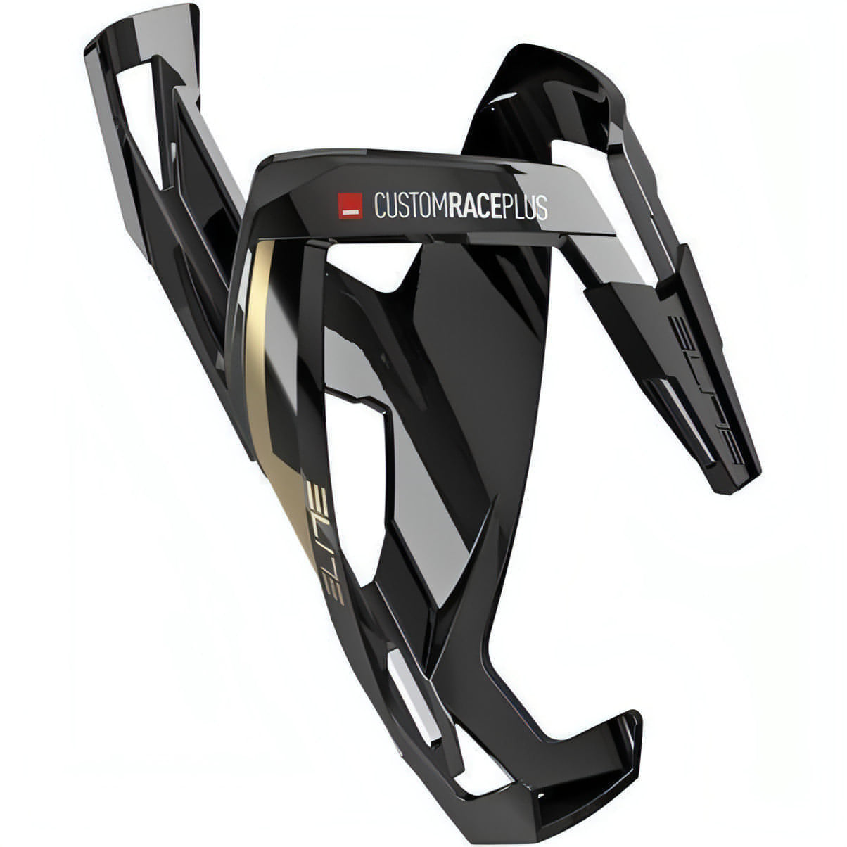 Elite Custom Race Plus Resin Bottle Cage - Black-Gold 8020775035696 - Start Fitness