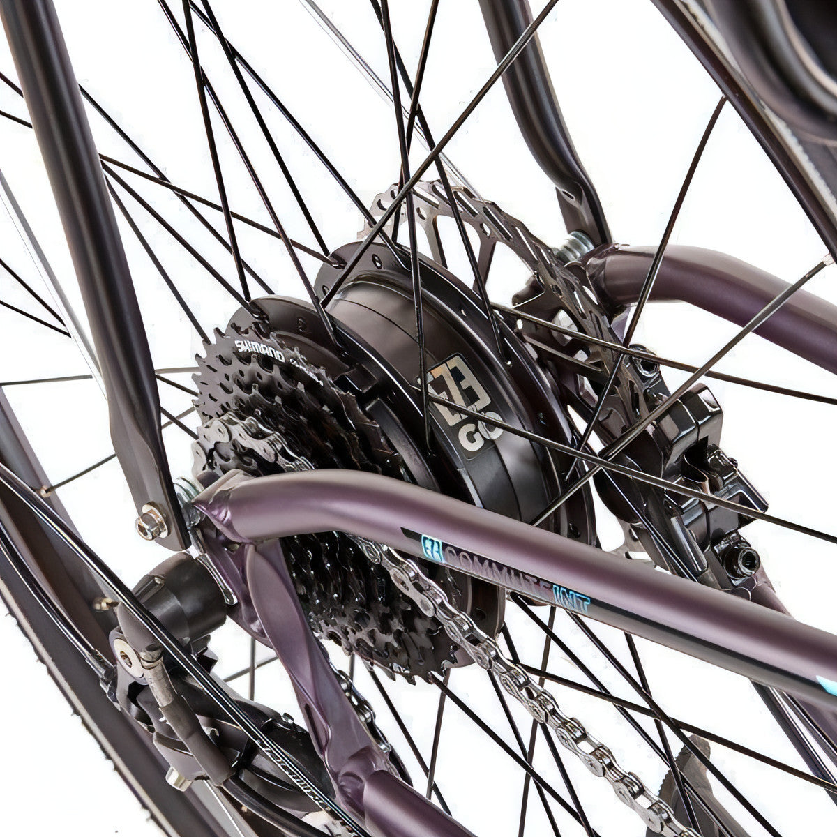 Ezego Commute INT Unisex Electric Hybrid Bike - Purple - Start Fitness