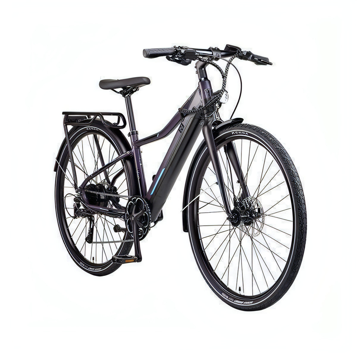 Ezego Commute INT Unisex Electric Hybrid Bike - Purple - Start Fitness