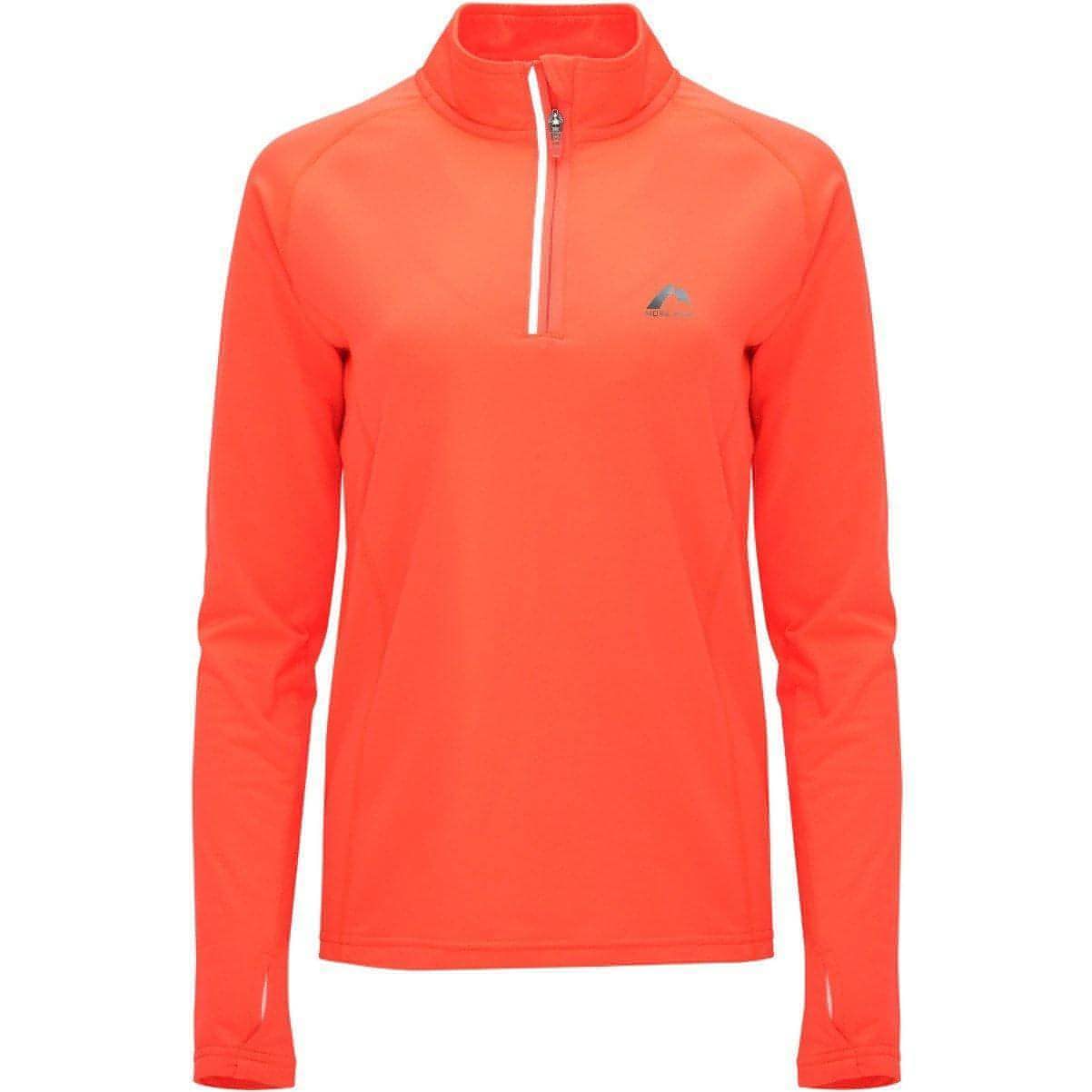 More Mile Vivid Half Zip Long Sleeve Womens Running Top Orange