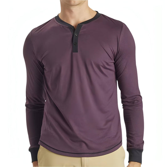 Ohmme Dawn Long Sleeve Mens Yoga Top - Purple - Start Fitness