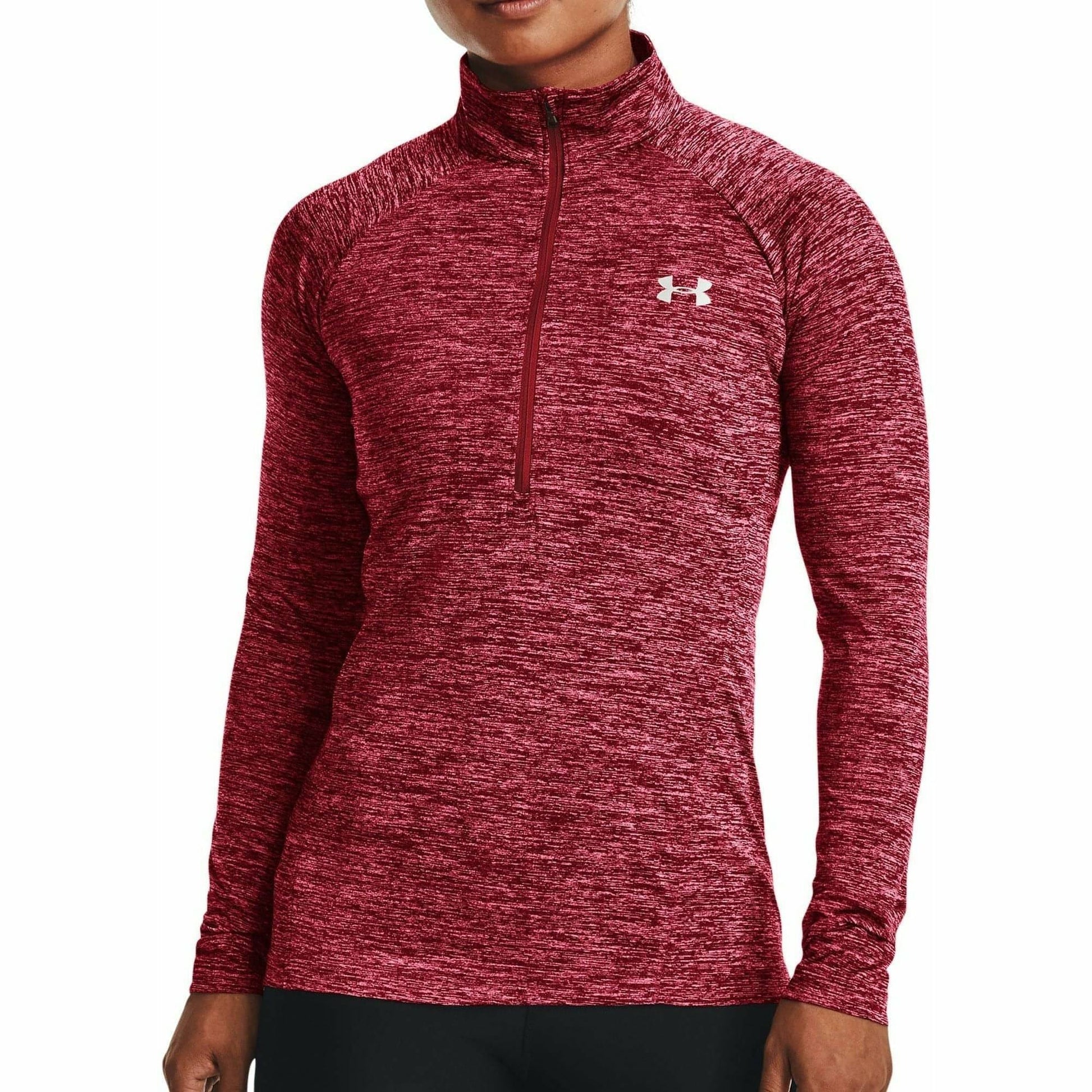 Under Armour Tech Twist Half Zip Long Sleeve Womens Training Top - Pink - Start Fitness