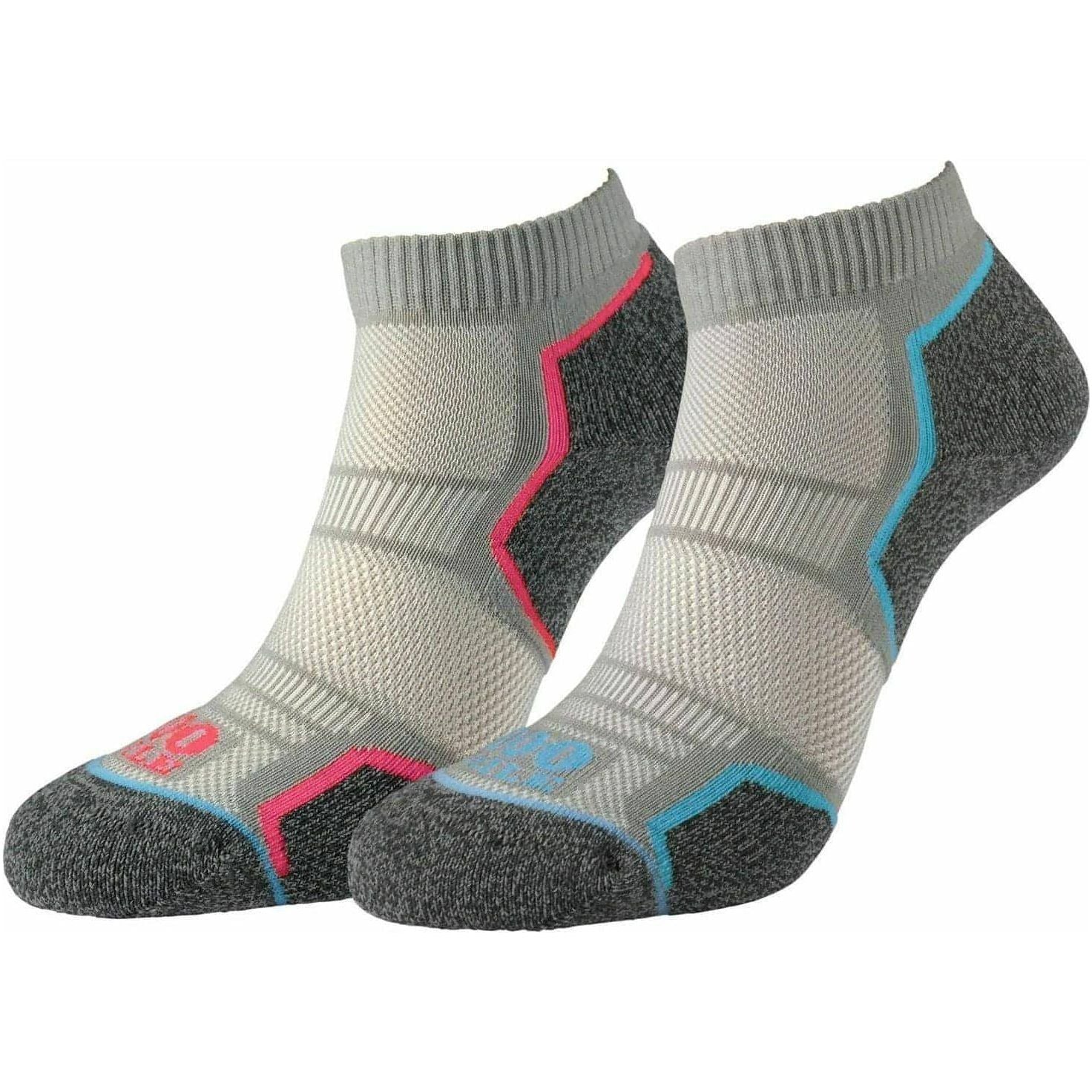 1000 Mile Repreve Single Layer Twin Pack Womens Running Socks - Grey - Start Fitness