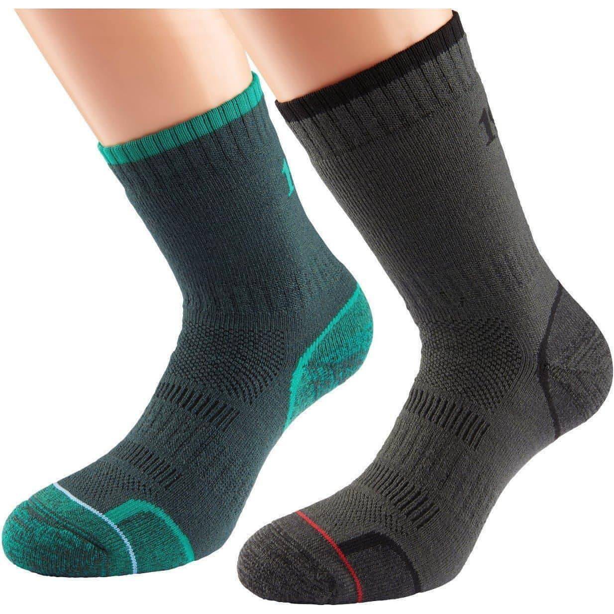 1000 Mile Twin Pack Walking Socks - Green - Start Fitness