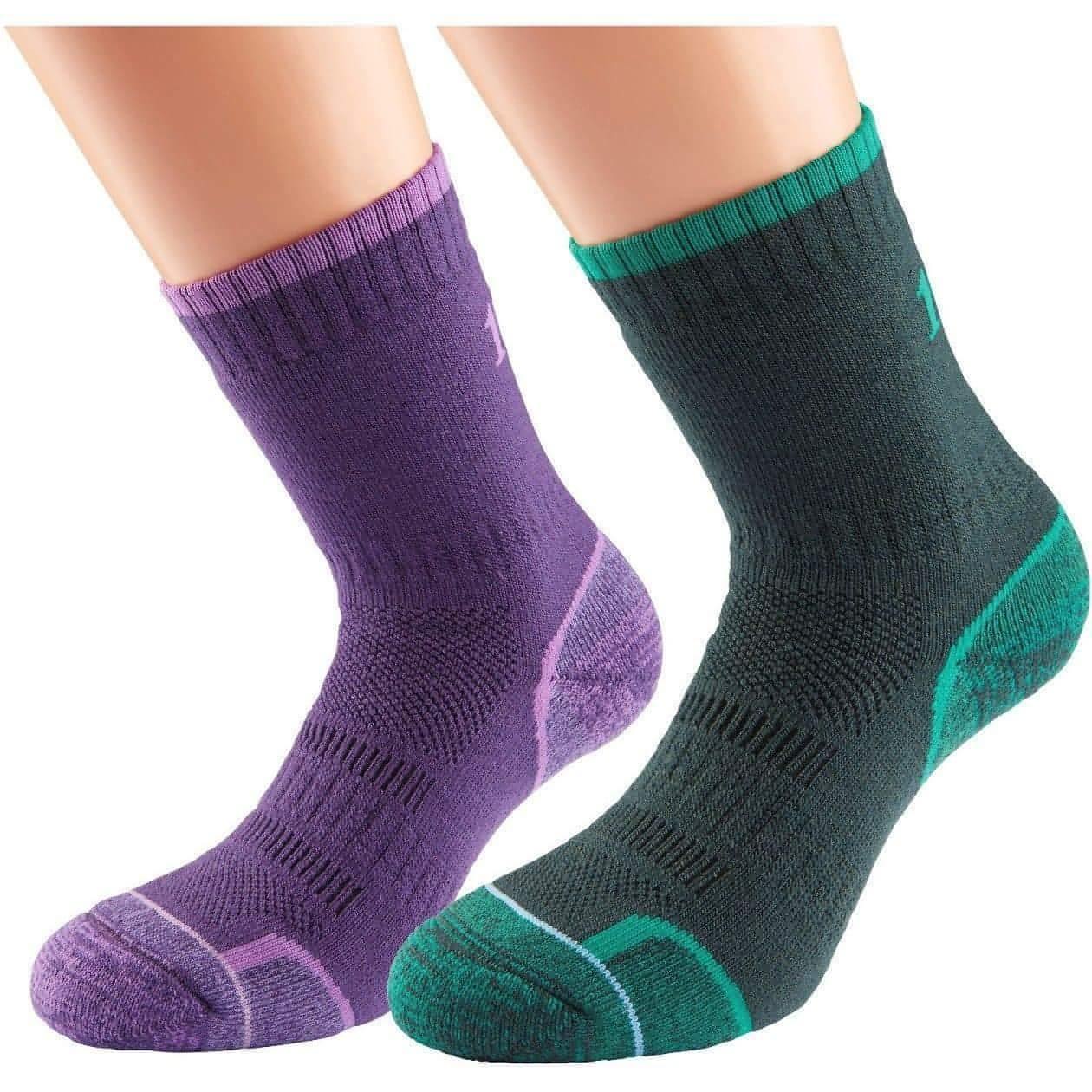 1000 Mile Walking Twin Pack Womens Socks - Purple - Start Fitness