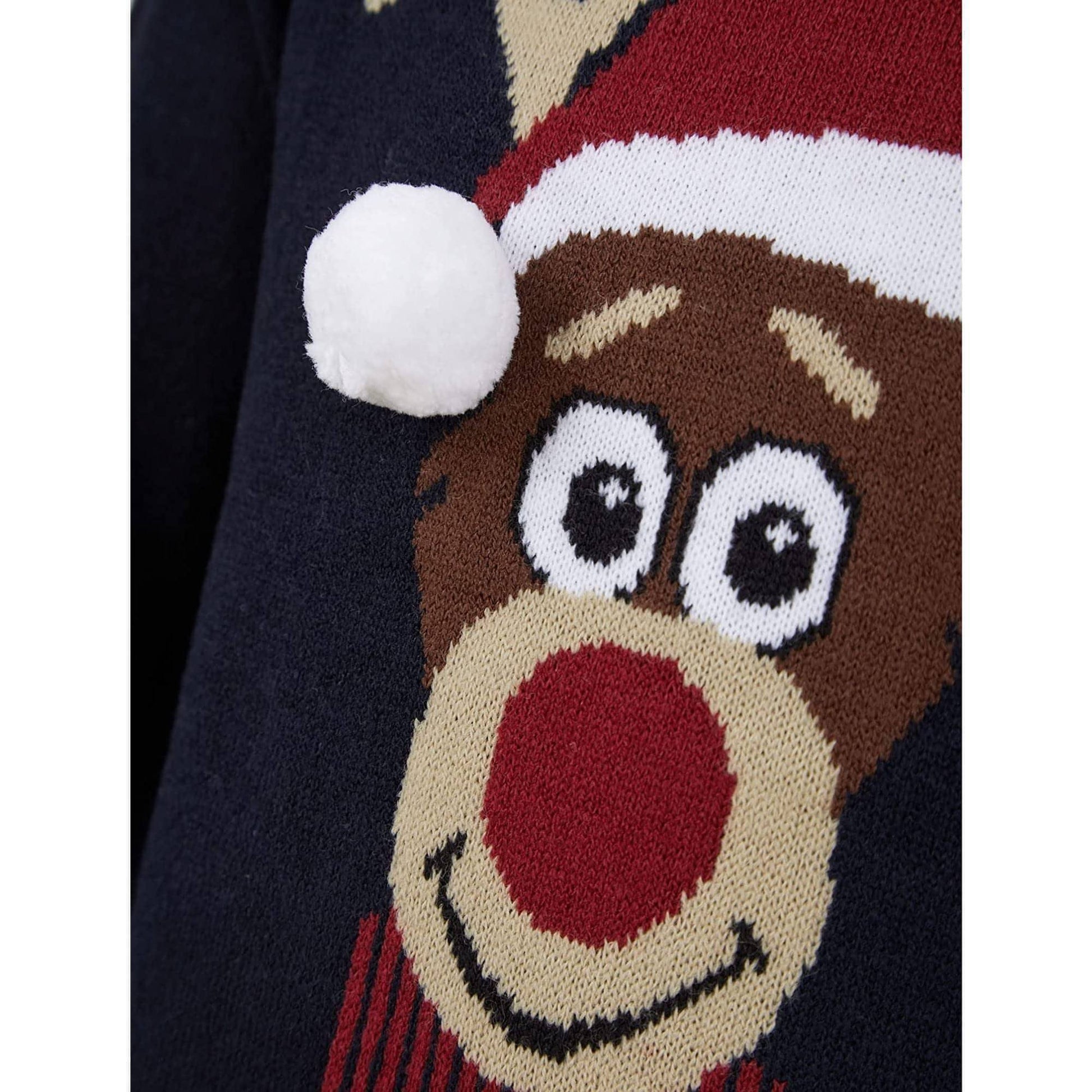 Christmas Reindeer  Pom Pom Jumper  Details