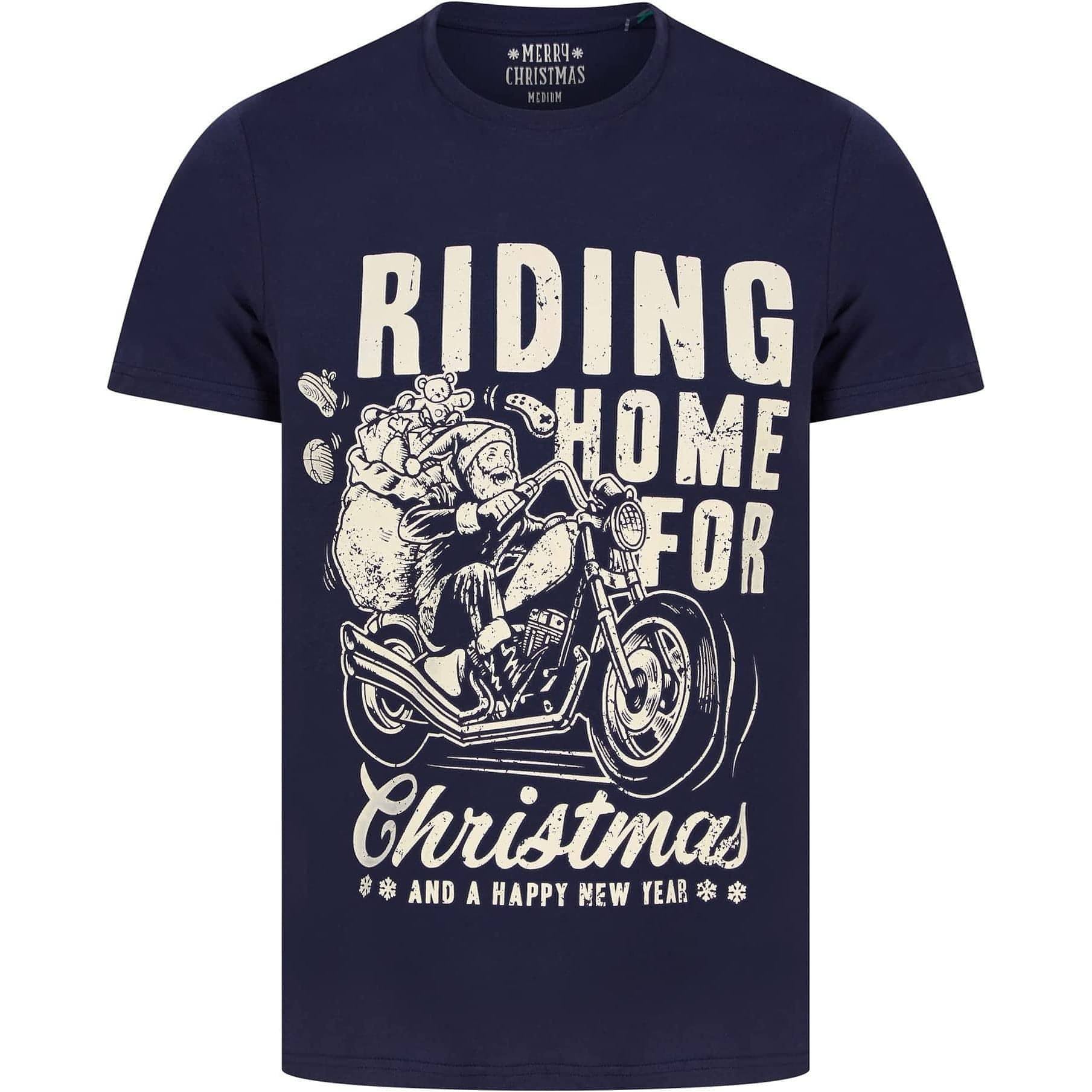 Christmas Riding Home Short Sleeve  Navy