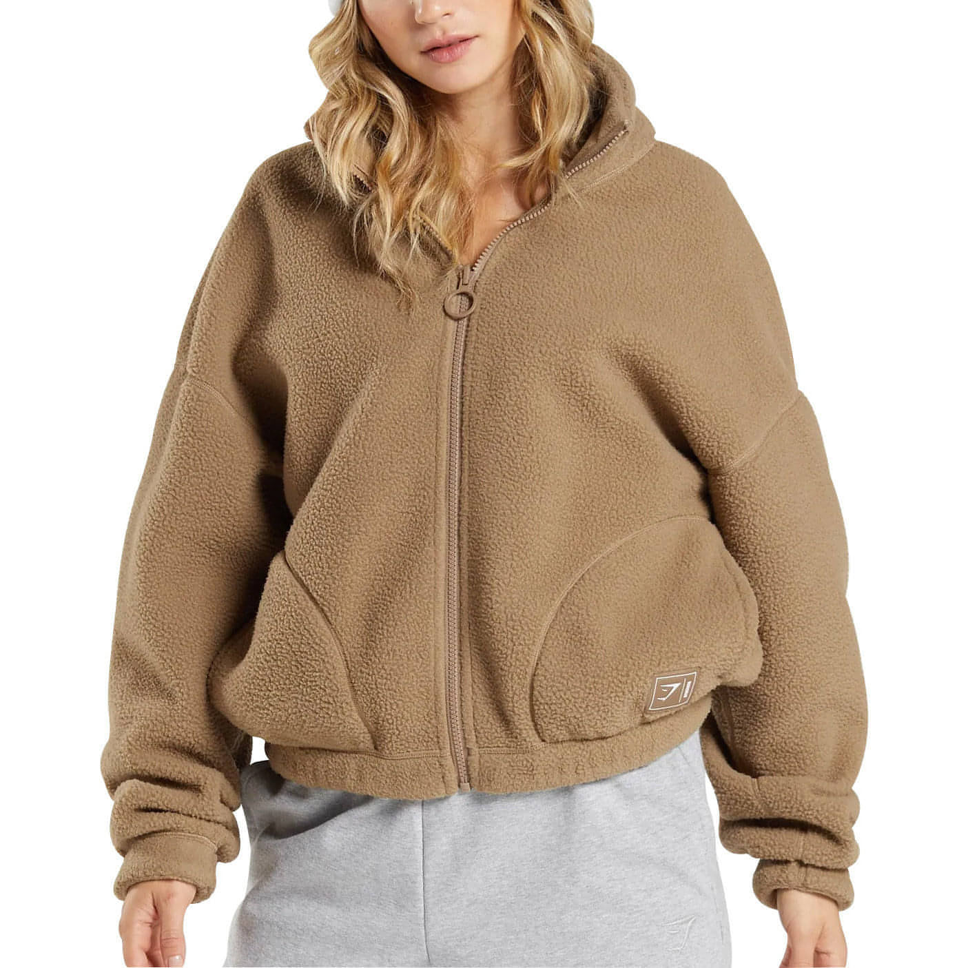Gymshark Cropped Light Jacket Gymshark Sherpa Womens Jacket Brown