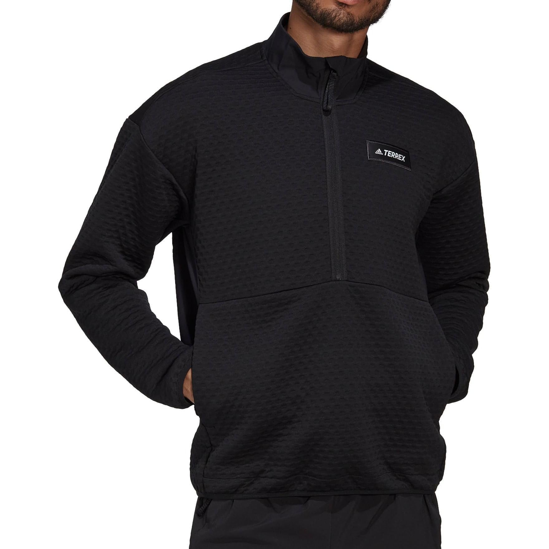 adidas Terrex Hike Half Zip Long Sleeve Mens Fleece Top - Black – Start  Fitness