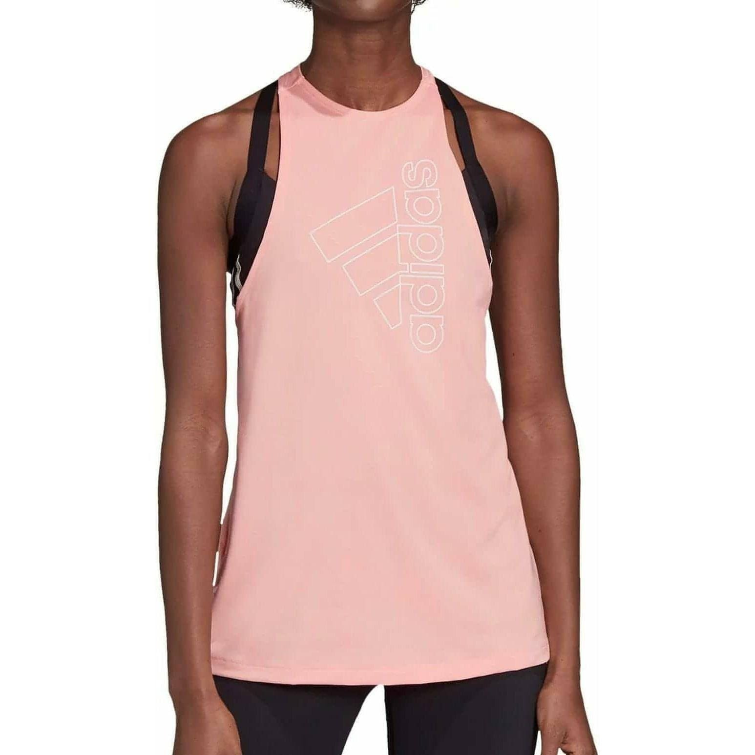 adidas Badge Of Sport Womens Training Vest Tank Top Pink – Start