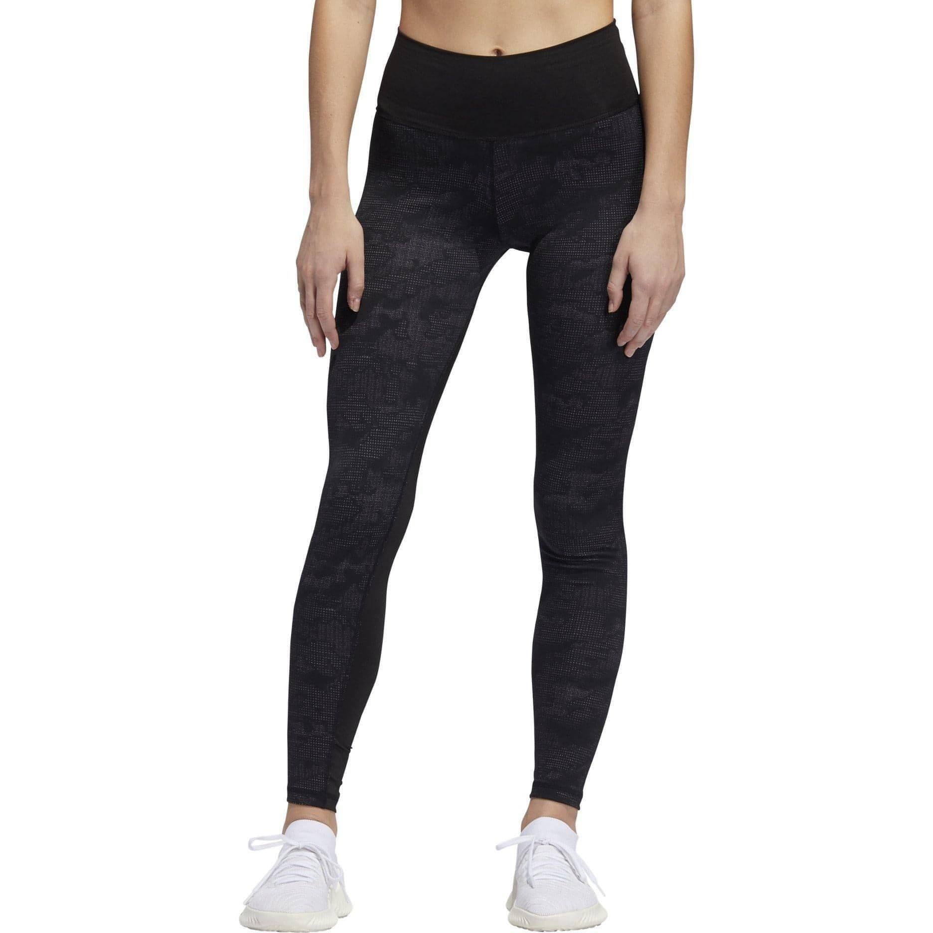 adidas Believe This Jacquard High Rise Womens Long Training Tights Black